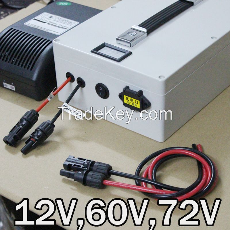 12V, 60V , 72V electric bike LiFePO4 Portable battery for 4S 20S 24S