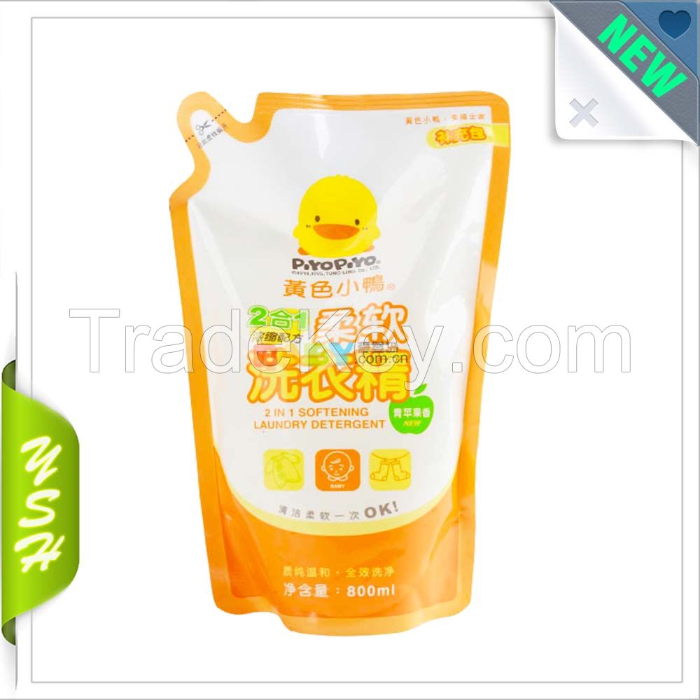 detergent packing flat bottom bag stand up pouch