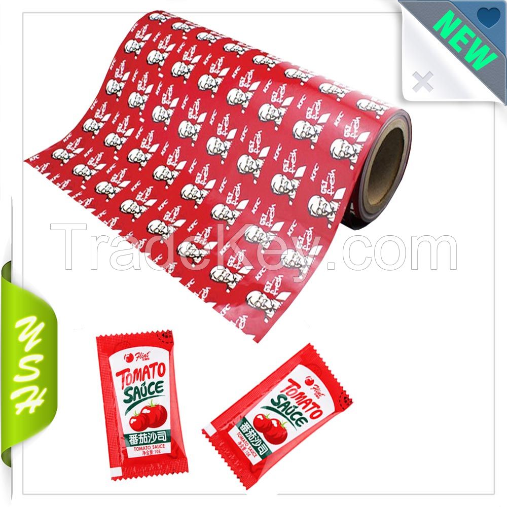 Ketcup auto packing roll film with printing 