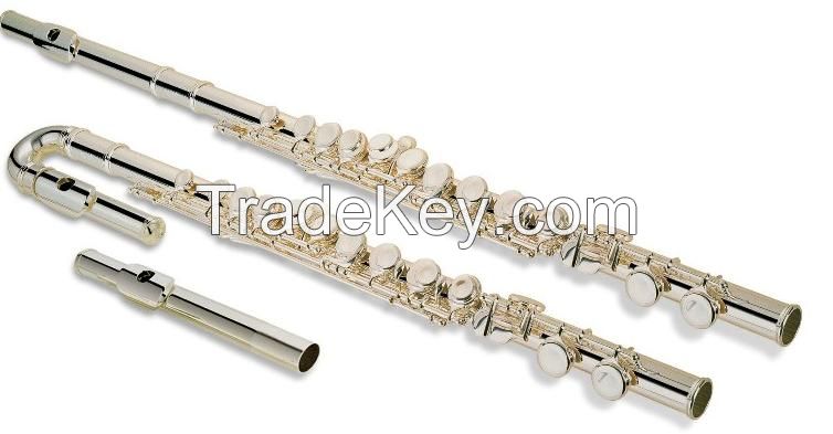 16 closed key Flute--silver plated-offet G key , extra curved headjoint