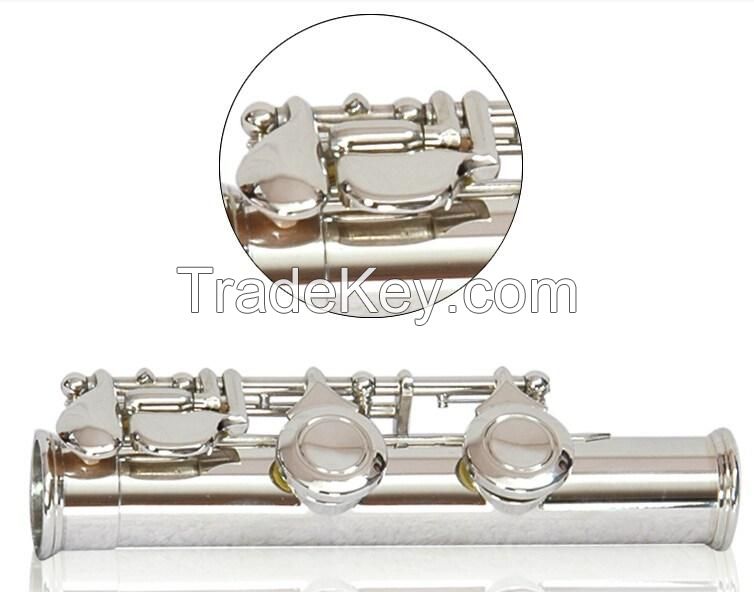 16 closed key Flute--silver plated-offet G key , extra curved headjoint