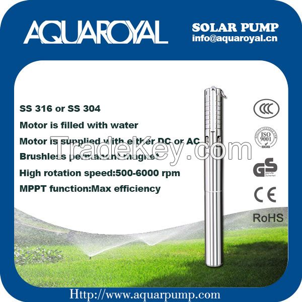 DC Solar Pumps|Permanent Magnet|DC brushless motor|Motor is filled with water|Solar well pumps-4SP2/5(Integrated Type)