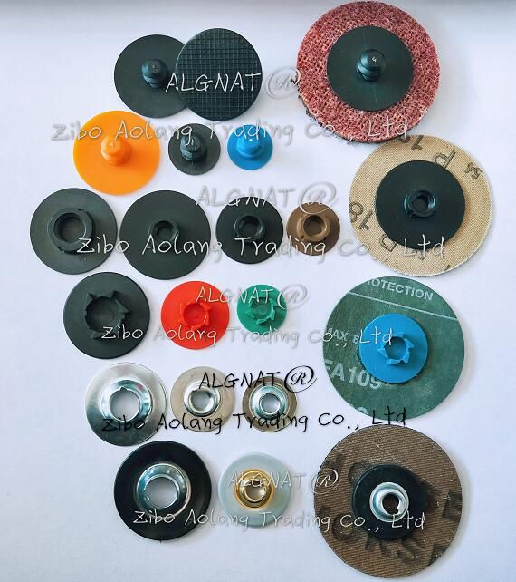 Plastic button for the quick change disc or sanding disc