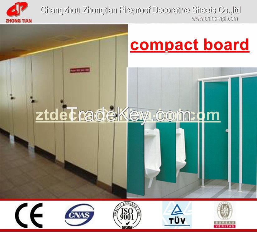 10mm /12mm Compact laminate for toilet partition/High pressure laminate 