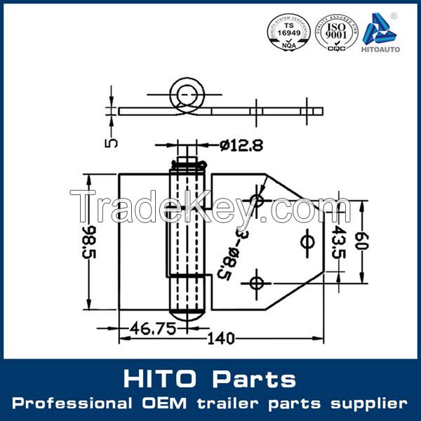 HITOAUTO Truck, Trailer, Container Hinge 12430