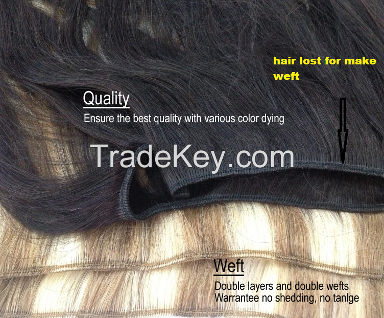 Hot sale top grade hair virgin remy brazilian hair weft factory Supply brazilian hair/peruvian hair/malaysian hair