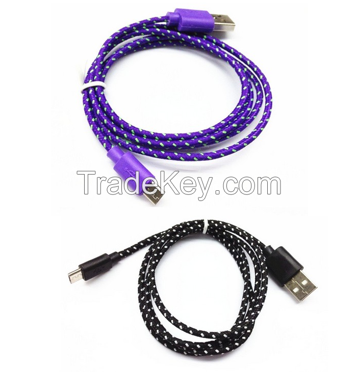 Nylon Micro USB Date Cable for Samsung