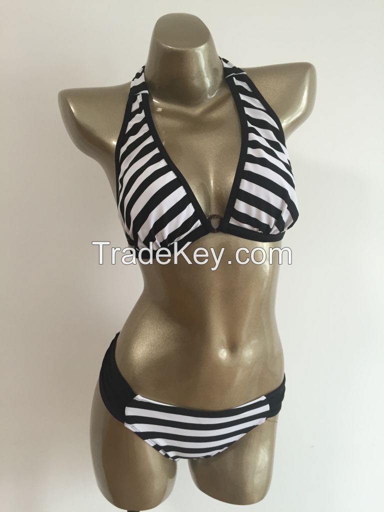 Classic black &amp;amp; white stripe bikini