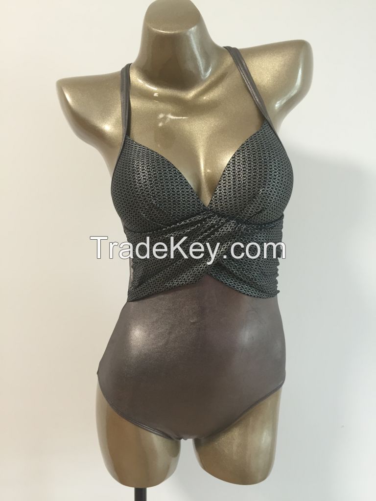 Fashionable Leather Style Swimwear