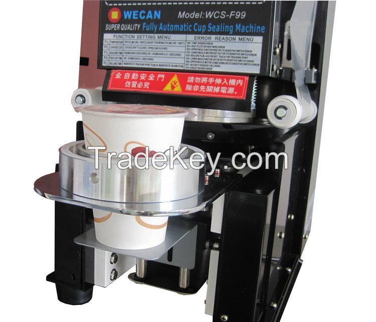 CE approved plastic cup sealing machine for bubble tea on sale