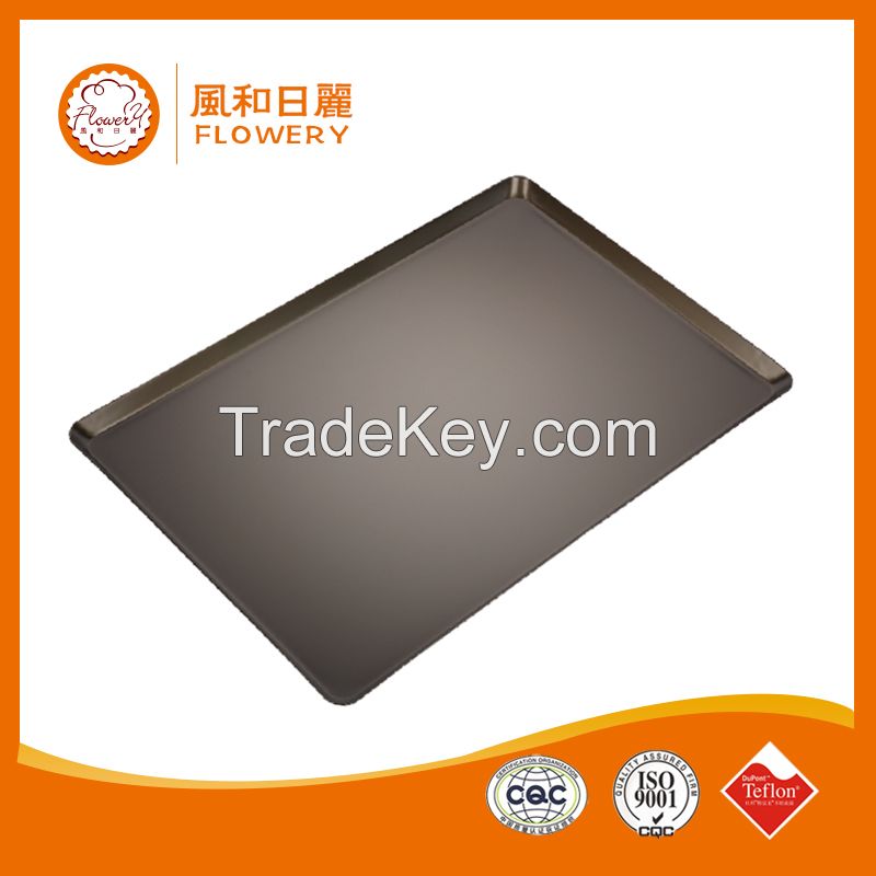 Round corner Aluminium teflon coating baking sheet pan baking pans wholesale