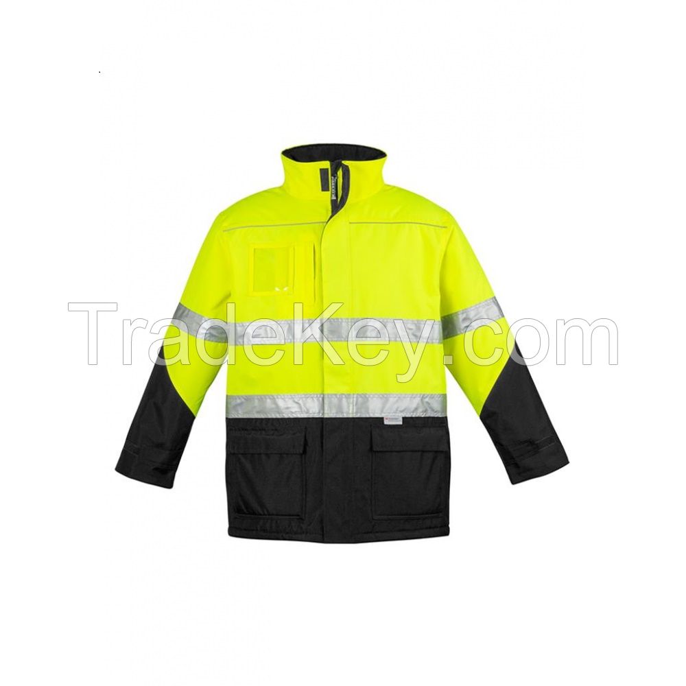 SYZMIK HI-VIS QUILT LINED STORM JACKET