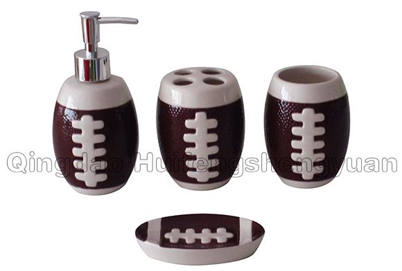 full embossed fish ceramic bathroom set