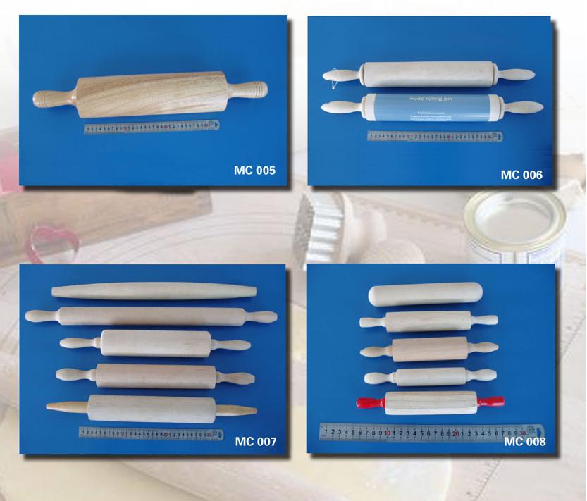 cutting board, rolling pin, spatula, ladle and so on
