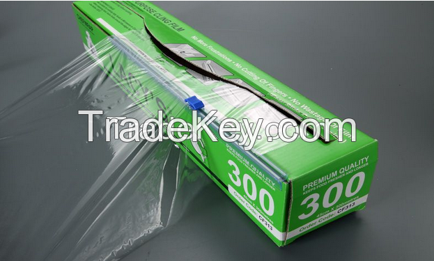 Push-on plastic slide cutter for cling film