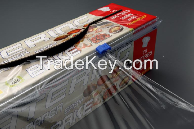 Push-on plastic slide cutter for cling film