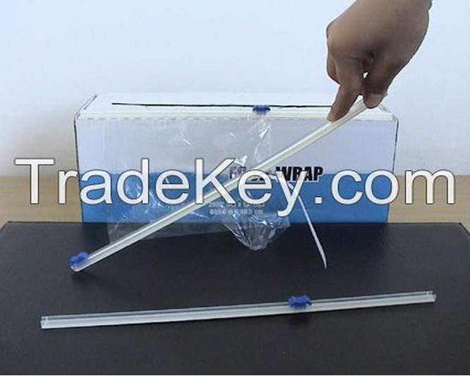 Innovative stick-on cling film slide cutter 