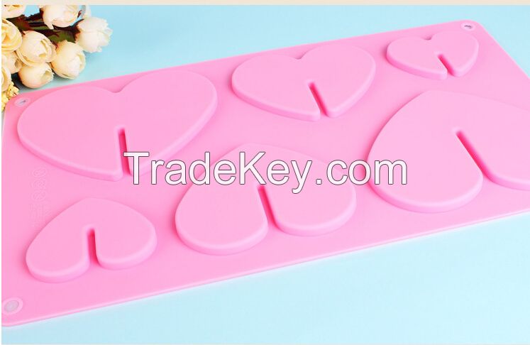 silicone 3D love heart chocolate molds