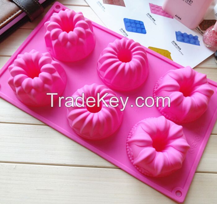 silicone hollow doughnut cake molds