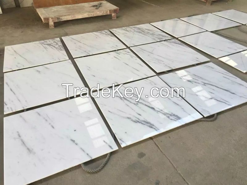 Guangxi White marble tile China white marble tile  marble slab Crystal White Marble tile and slab  carrara white