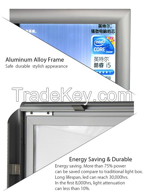 Ultra slim aluminum snap frame led light box