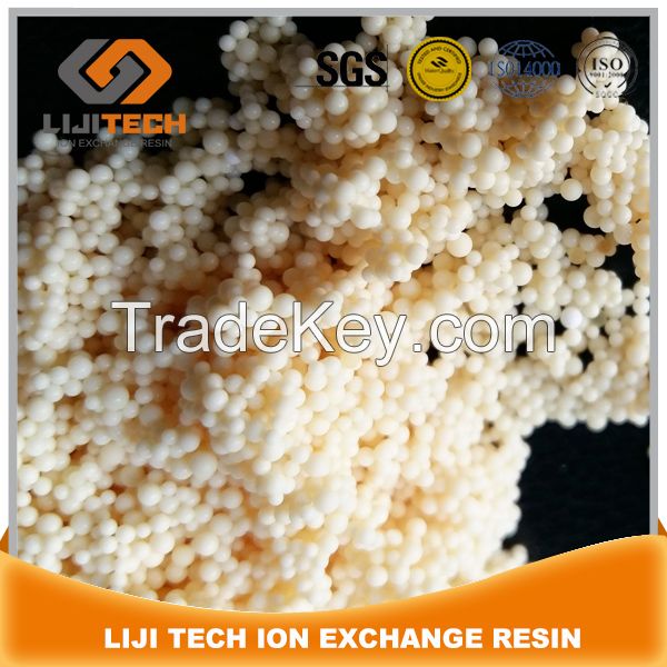 polystyrene matrix of gel type strong acid cation exchange resin