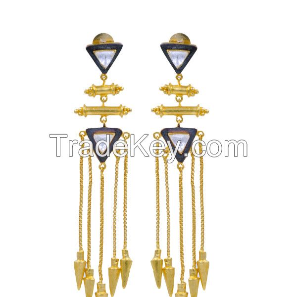 Chandelier Earrings with Kundan