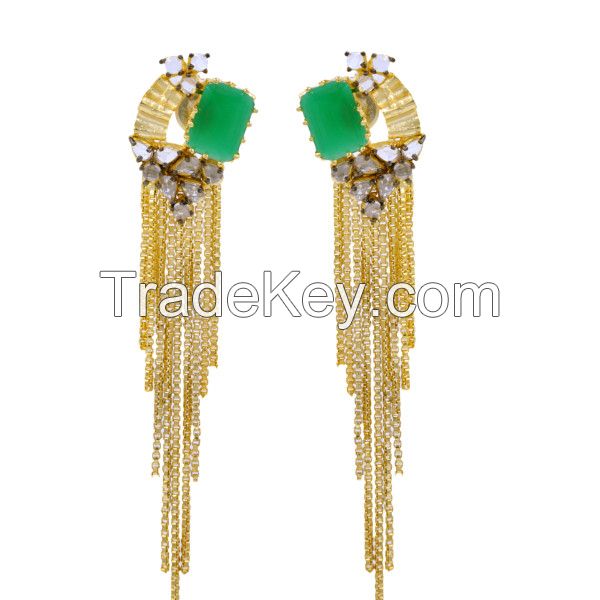 Chandelier Earrings with Kundan