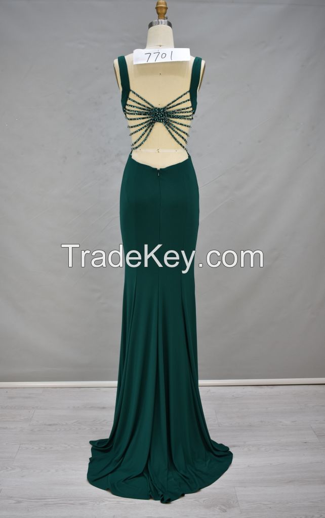 2017 evening dress handmade beading sleeveless sexy back