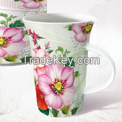 Flower series flute coffee mug