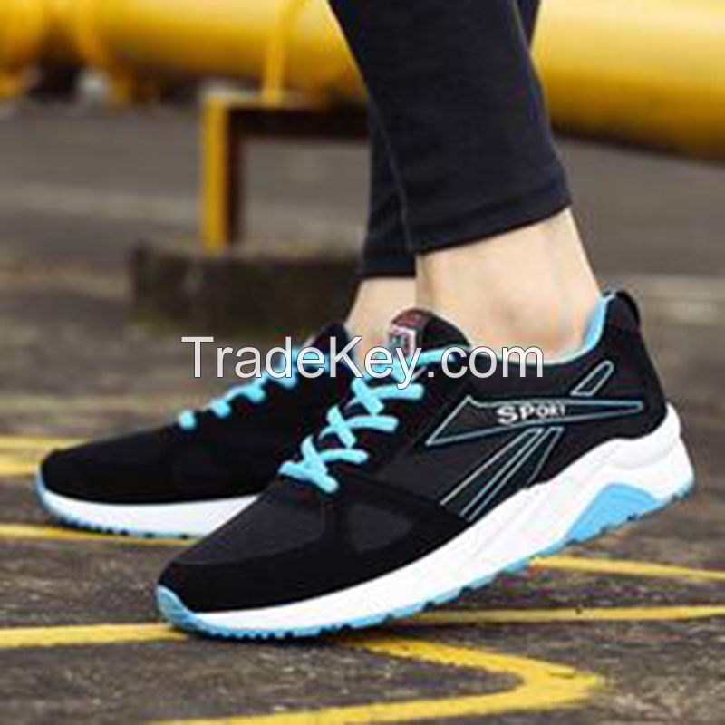 Cheapest Sneakers New Korean Fashion Breathable Mesh Casual Sports Running Shoes Black Blue