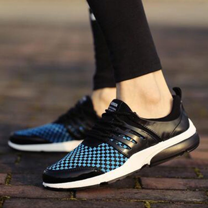 Cheapest Sneakers New Korean Fashion Breathable Mixed Colors Casual Sports Shoes Blue Black