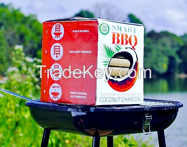 100 % Coconut Charcoal Briquettes 2 KG NO LIGHTER FLUID NEEDED SMART BBQ