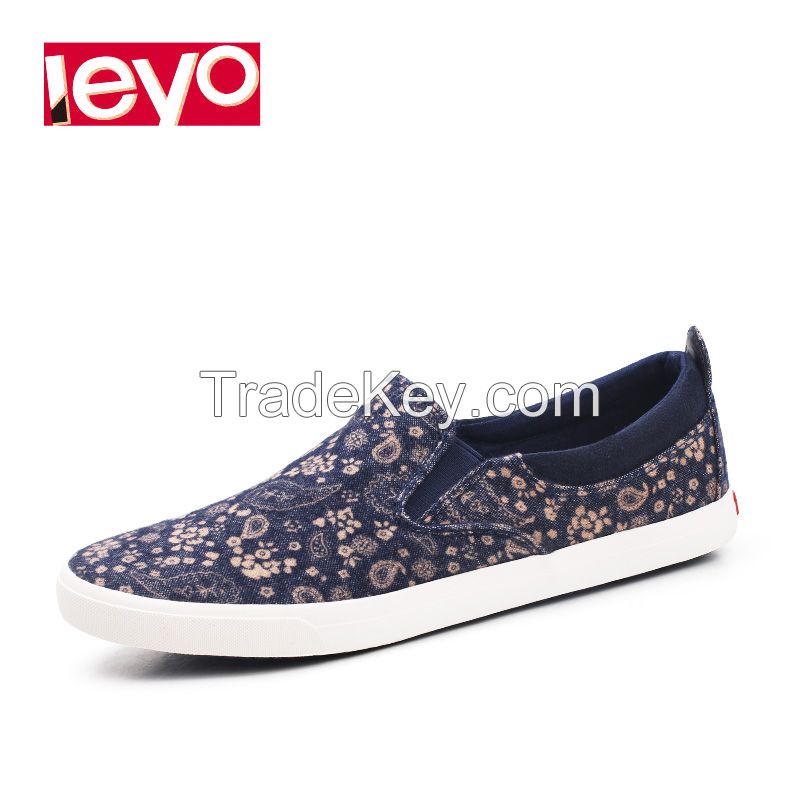 LEYO 2016 men casual shoes slip-on sneaker high fashion floral print