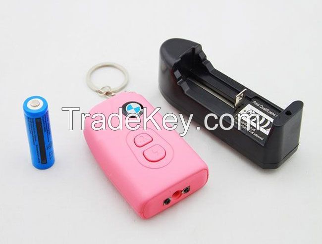 X0 Portable Mini Stun Gun For Self Defense Electric Shock Flashlight Outdoor Hiking Torch