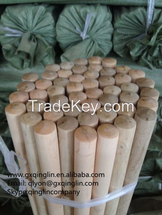 Italian threaded natural wooden broom handle