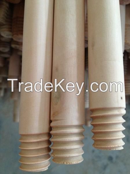 plastic broom, wooden broom handle, broom stick