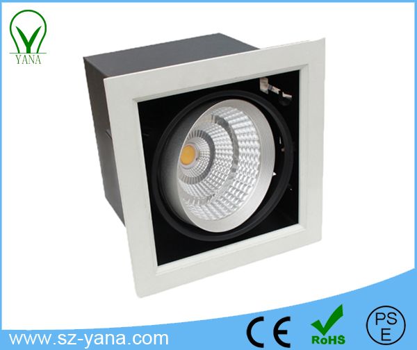 Square One head, double head, three head 20W 30W 30W+30W COB Grille lamps / ceiling recessed downlight