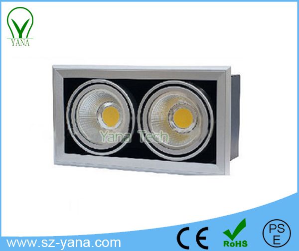 Square One head, double head, three head 20W 30W 30W+30W COB Grille lamps / ceiling recessed downlight