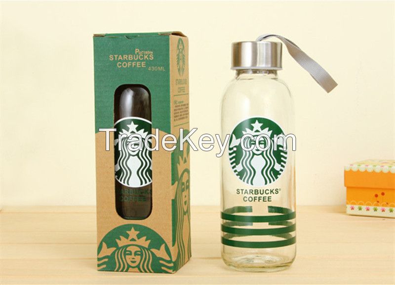 Starbucks cup cartoon cup glass handy Cup sports cups 300ml