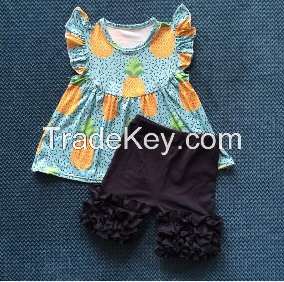 Dyj-365 Hot Sale Summer Baby Ruffle Shorts Outfit