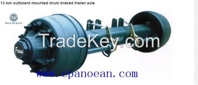 Trailer axle for farm trailer and semi trailers