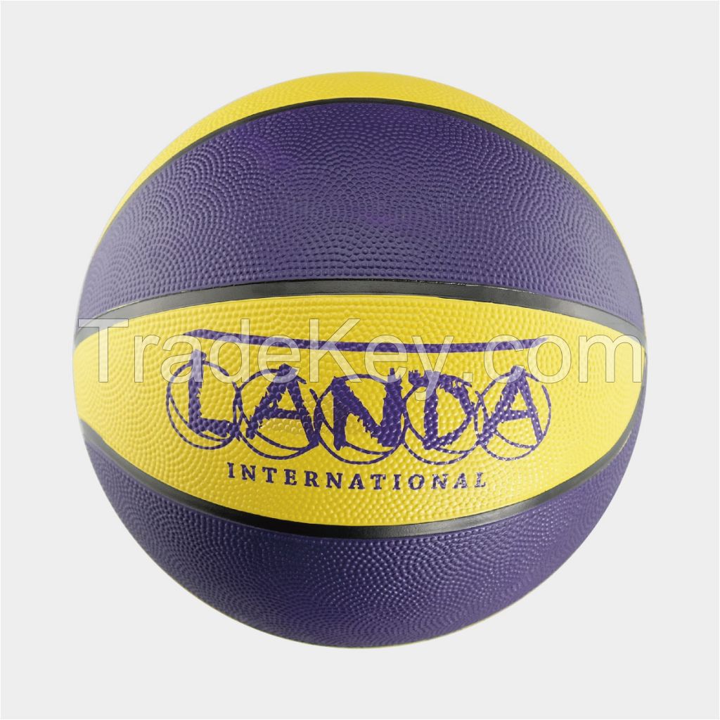 Popular rubber basketball 8 panels hot sale