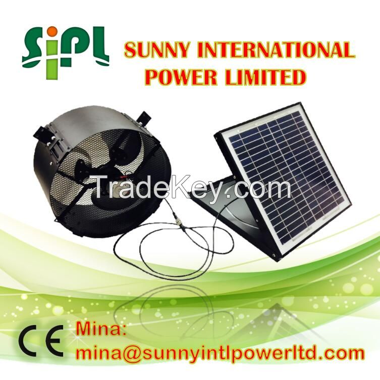 chinese (solar) 24 Hours running green energy machine Solar attic exhaust fan Solar powered ventilation for house