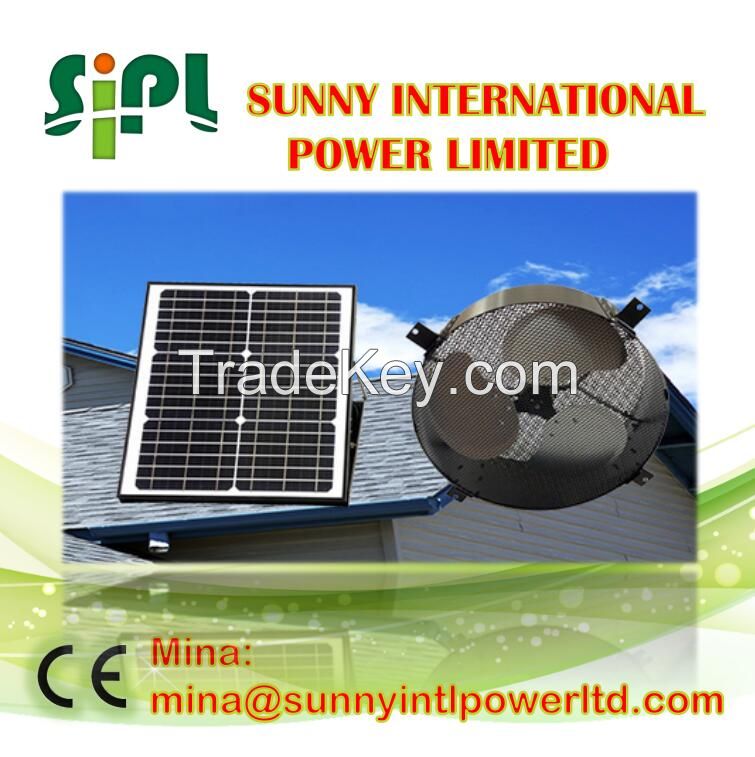 Energy saving solar powered ventilation fan roof air attic install (Solar) Wall Ventilating Fan Brushless DC Motor cooling fan