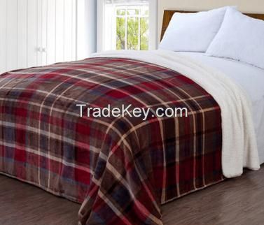  Purple berry cashmere blankets double thick warm winter quilt double coral carpet blanket flannel blanket