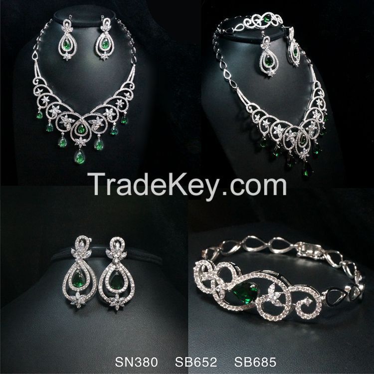 Necklace Earring Ring Bracelet CZ Jewelry Sets 