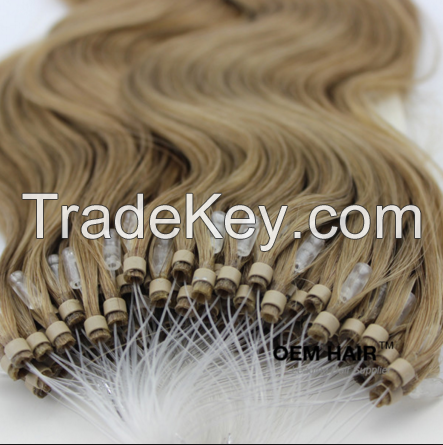 Hot sale brazilian kinky curly micro loop hair extension