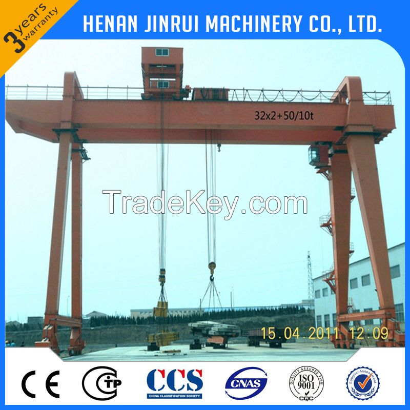 Electric Double Girder Gantry Crane Capacity 50t