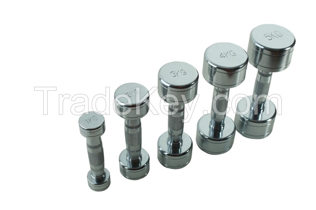 Dumbbell, chrome plated steel dumbbell